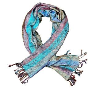 Women’s Multicolor Stripe Fringe Scarf